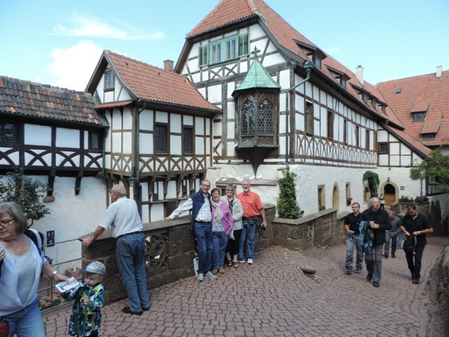 In the Wartburg in front of the house Martin Luther lived and worked